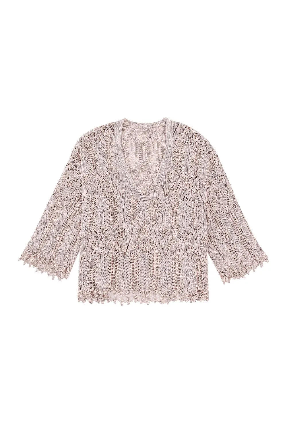 'Regina' Mesh Jacquard Knit Sweater