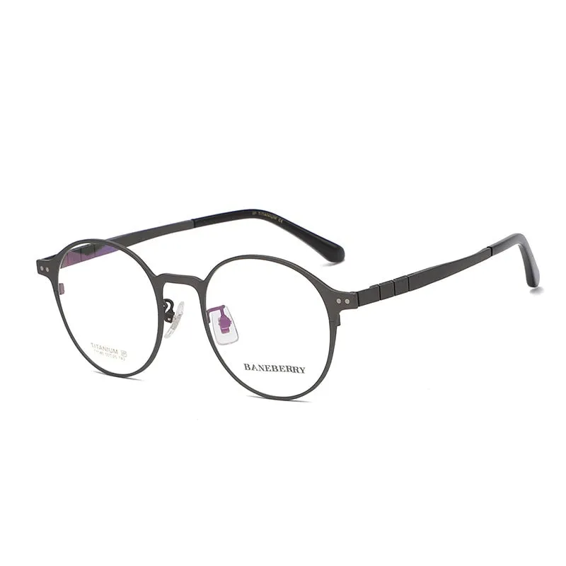 Reven Jate Unisex Full Rim Round Titanium Frame Eyeglasses 71080