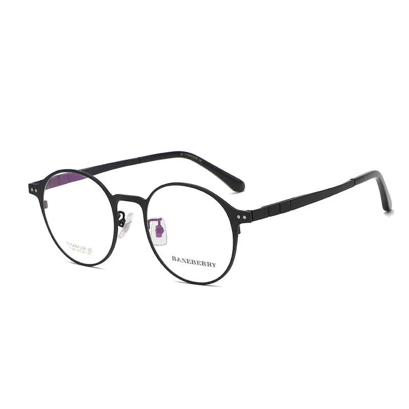 Reven Jate Unisex Full Rim Round Titanium Frame Eyeglasses 71080