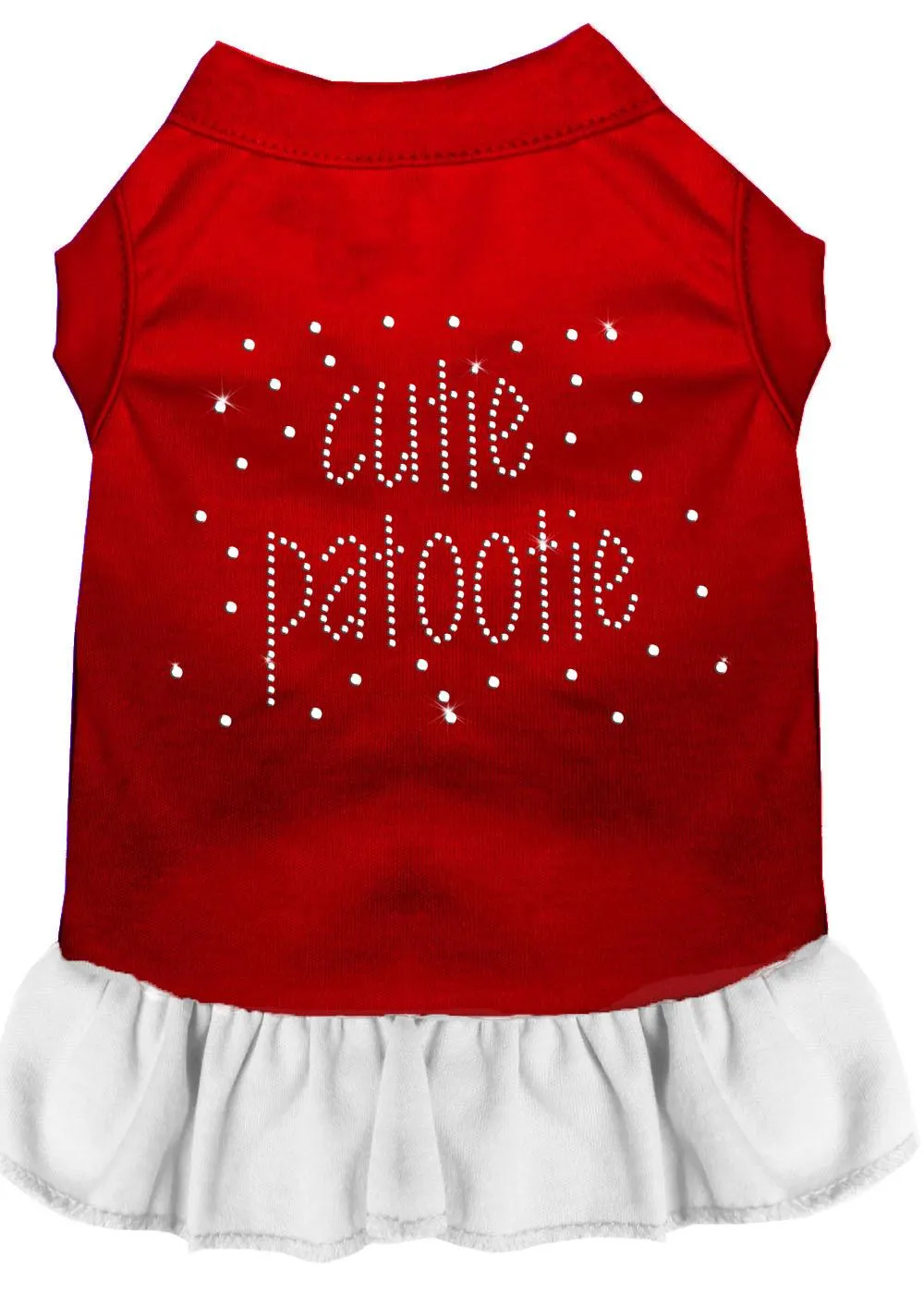 Rhinestone Cutie Patootie Dress Red With White Xl (16)