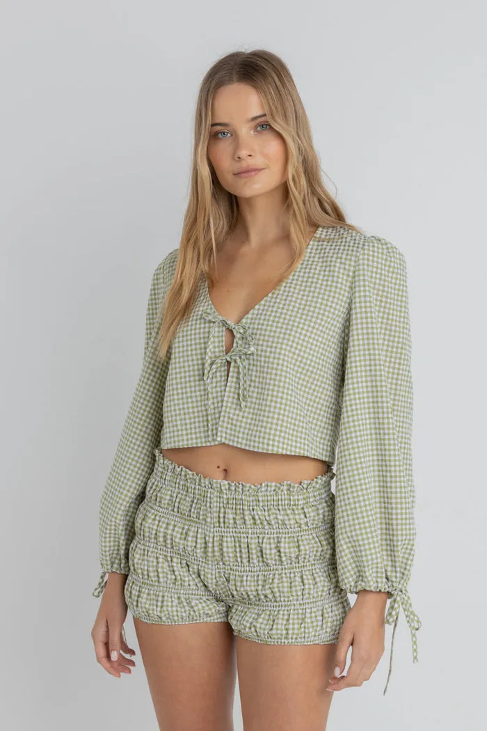 Rhythm Lana Blouson Top - GREEN