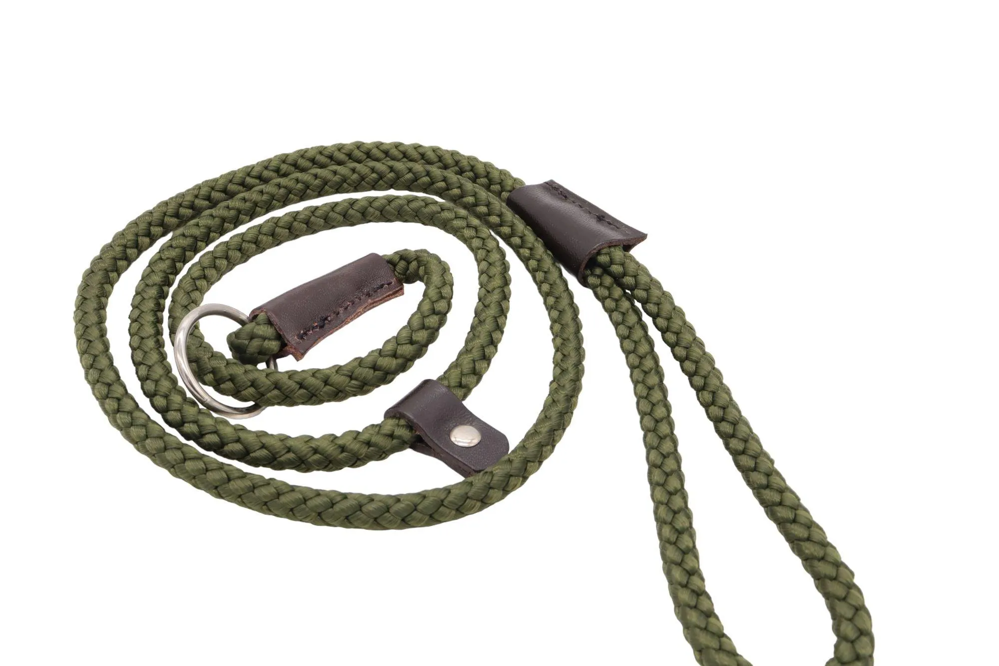 Rope Slip Lead for Dogs - Nickel finish in 12 and 8mm width, various colours available