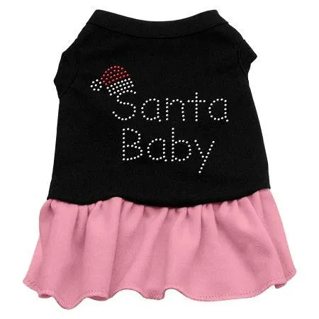 Santa Baby Rhinestone Dress Black with Pink Sm (10)