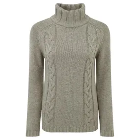 Schoffel Ladies Merino Cable Roll Neck Jumper - Mink