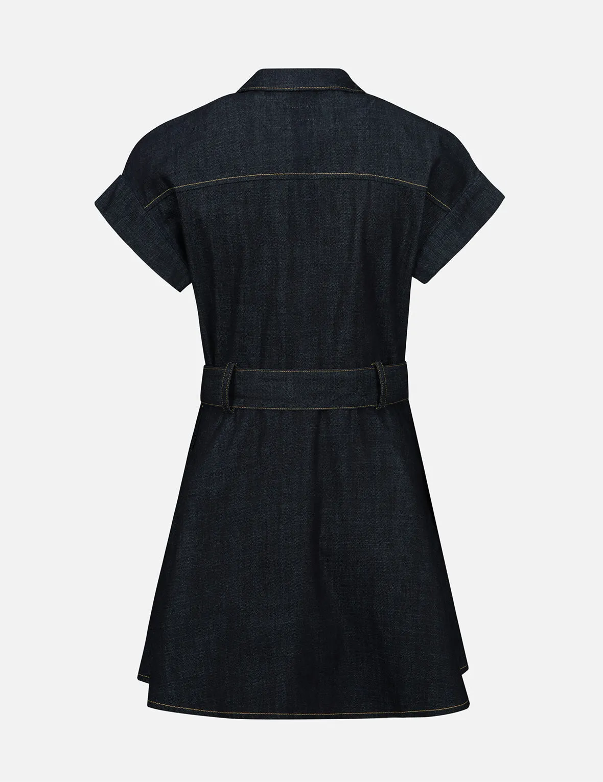 Seagull Embroidery Denim Shirt Dress