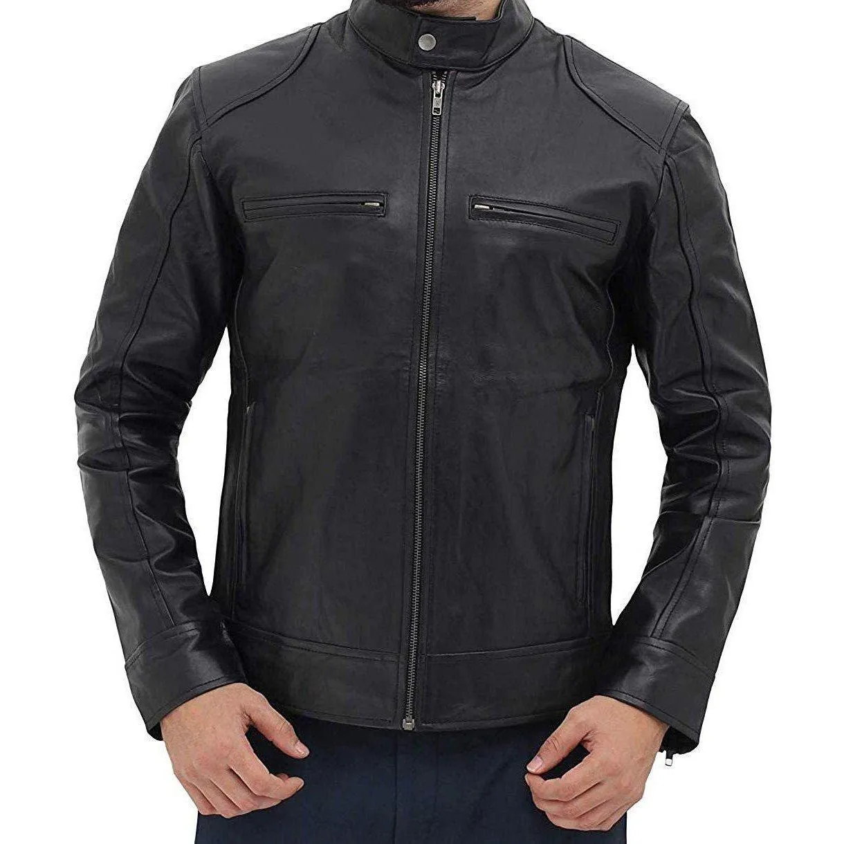 Slim Fit Stylish Men's leather jacket