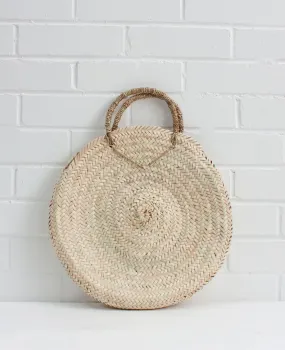 SMALL ROUND WOVEN TOTE