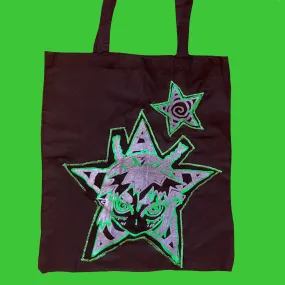 Spiral Star Tote Bag- Neon Green