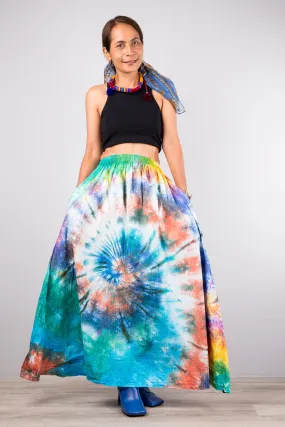 Spiral Tie dye maxi skirt