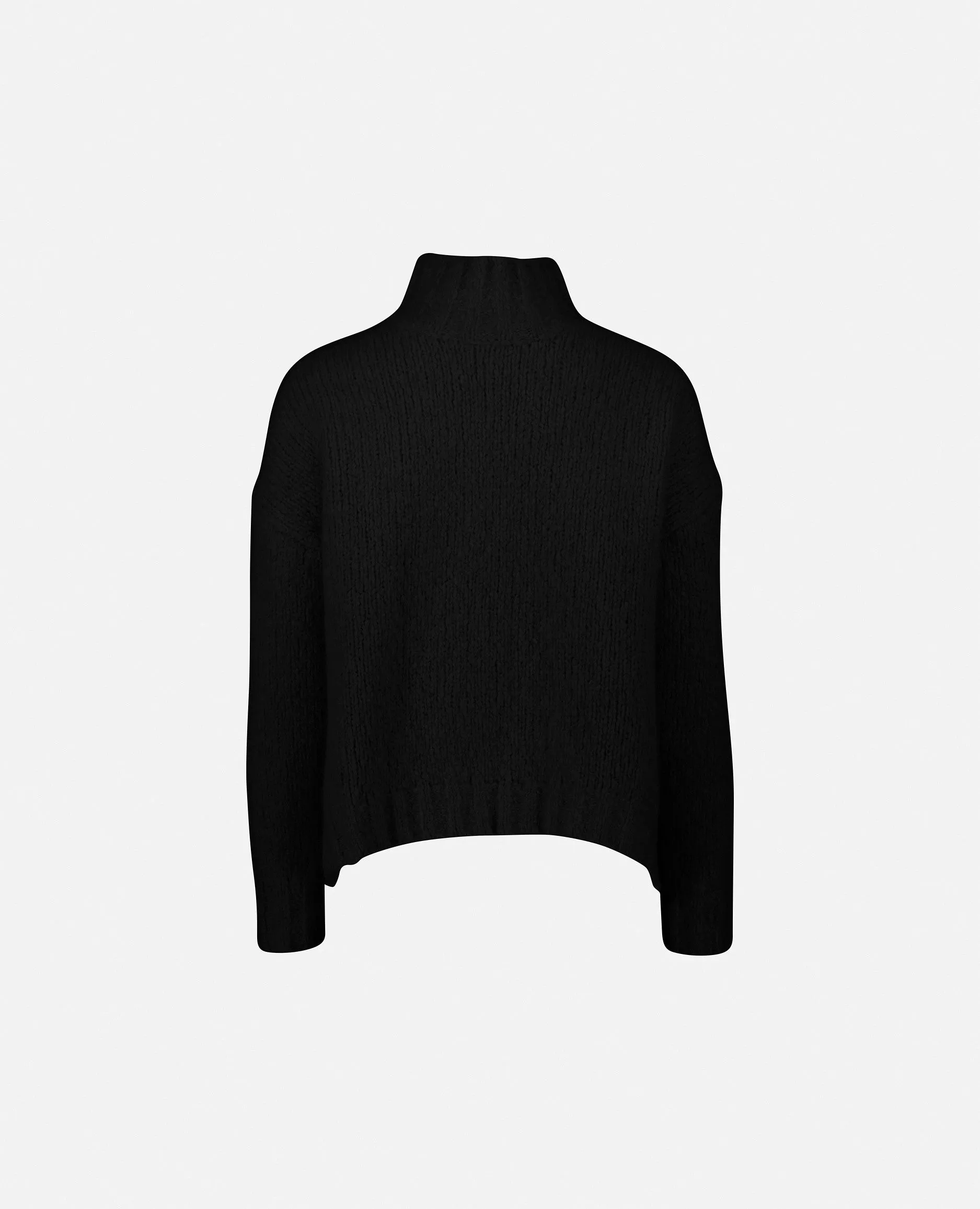 Stehkragen Pullover aus Cashmere-Mischung in Schwarz