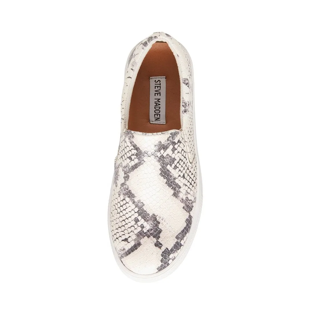 Steve Madden Women's Gills Slip-On Platform Sneaker - Beige Snake