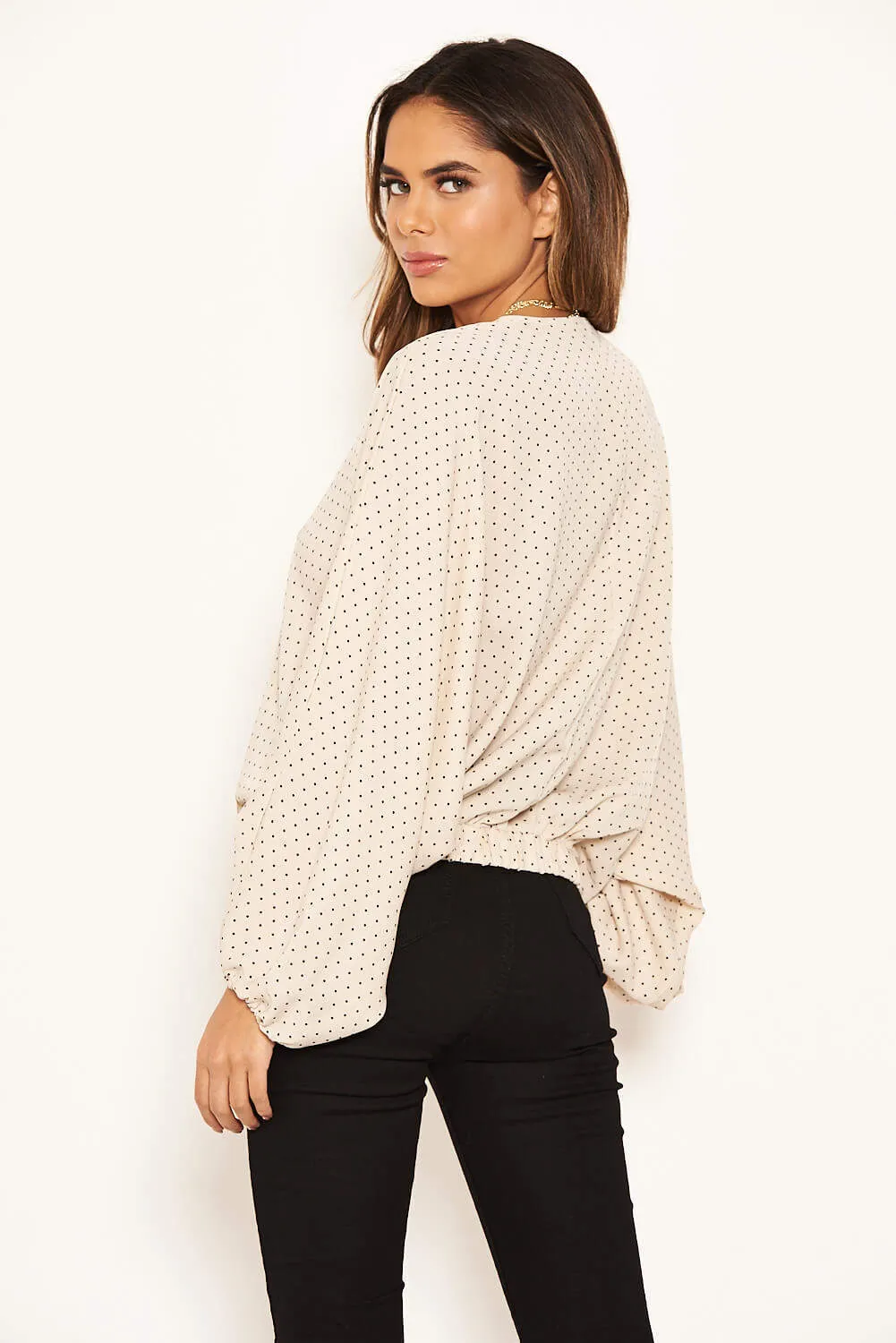 Stone Polka Dot Wrap Over Top