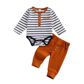 Stripes Brown Baby Set