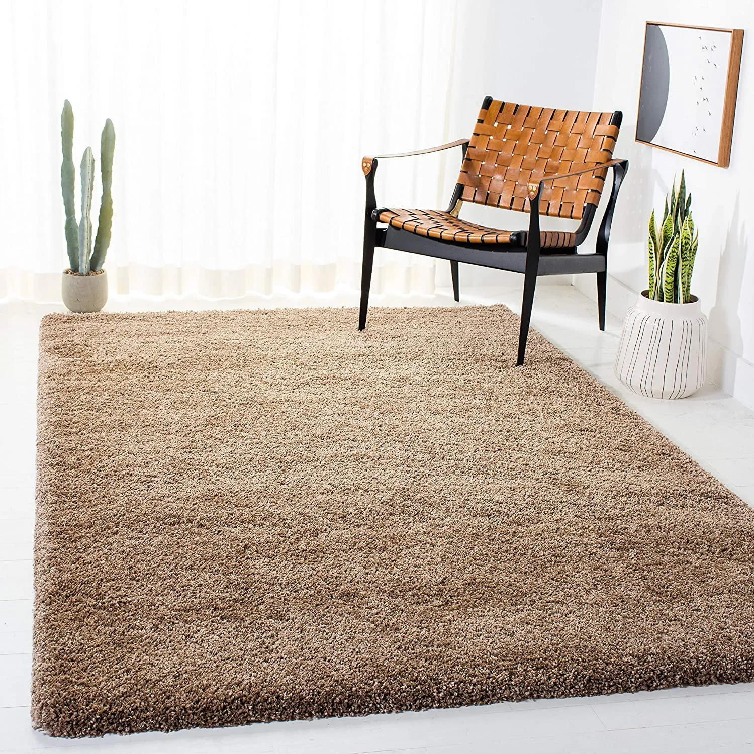 Super Soft Shaggy Rugs Fluffy Carpets, Indoor Modern Plush Area Rugs For Living Room Bedroom Kids Room, Upgrade Anti Skid Durable Rectangular Fuzzy Rug (Beige, 3 X 5 Feet), Large Rectangle