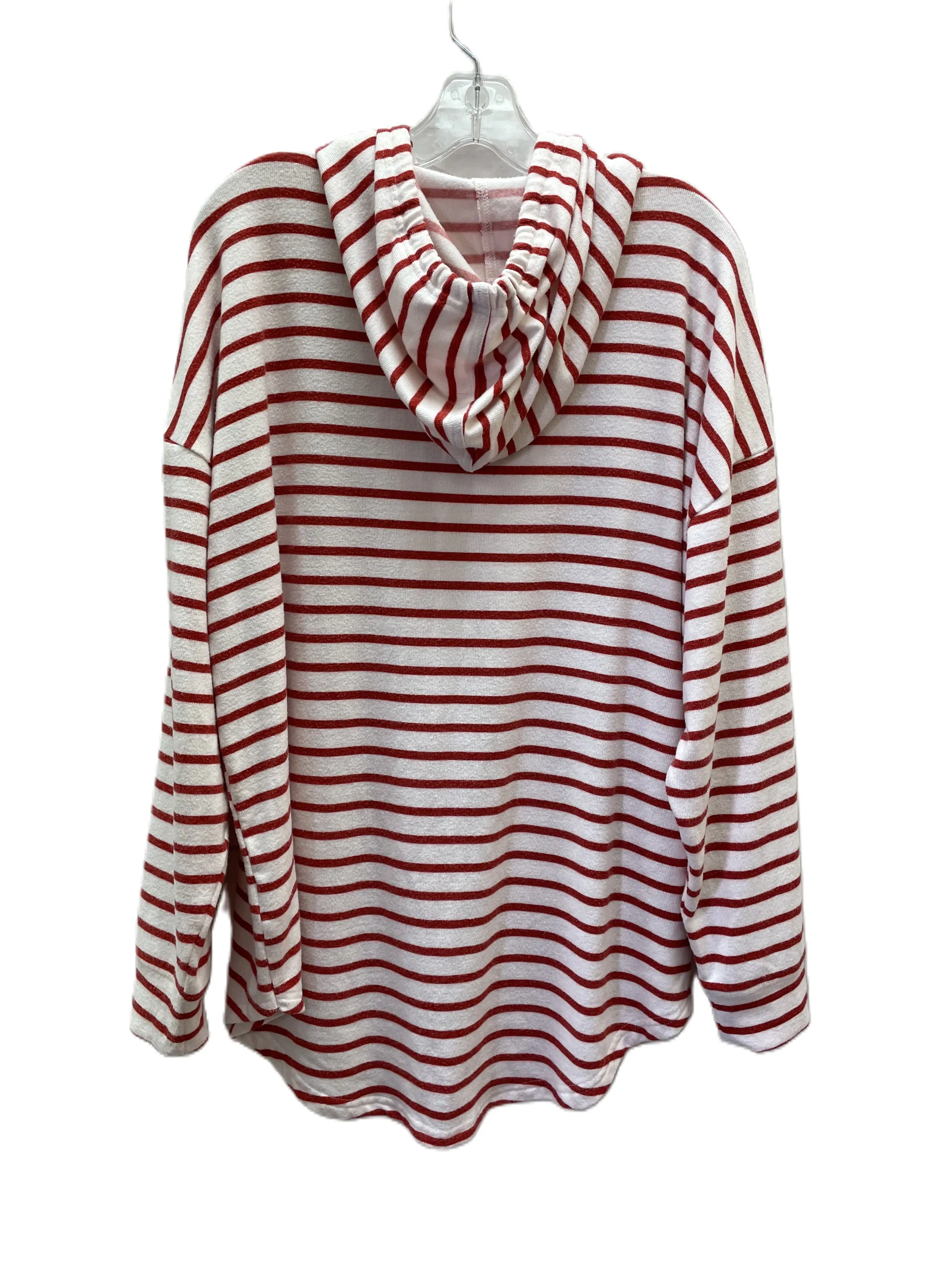 Sweatshirt Hoodie By Maurices In Red & White, Size: 1x