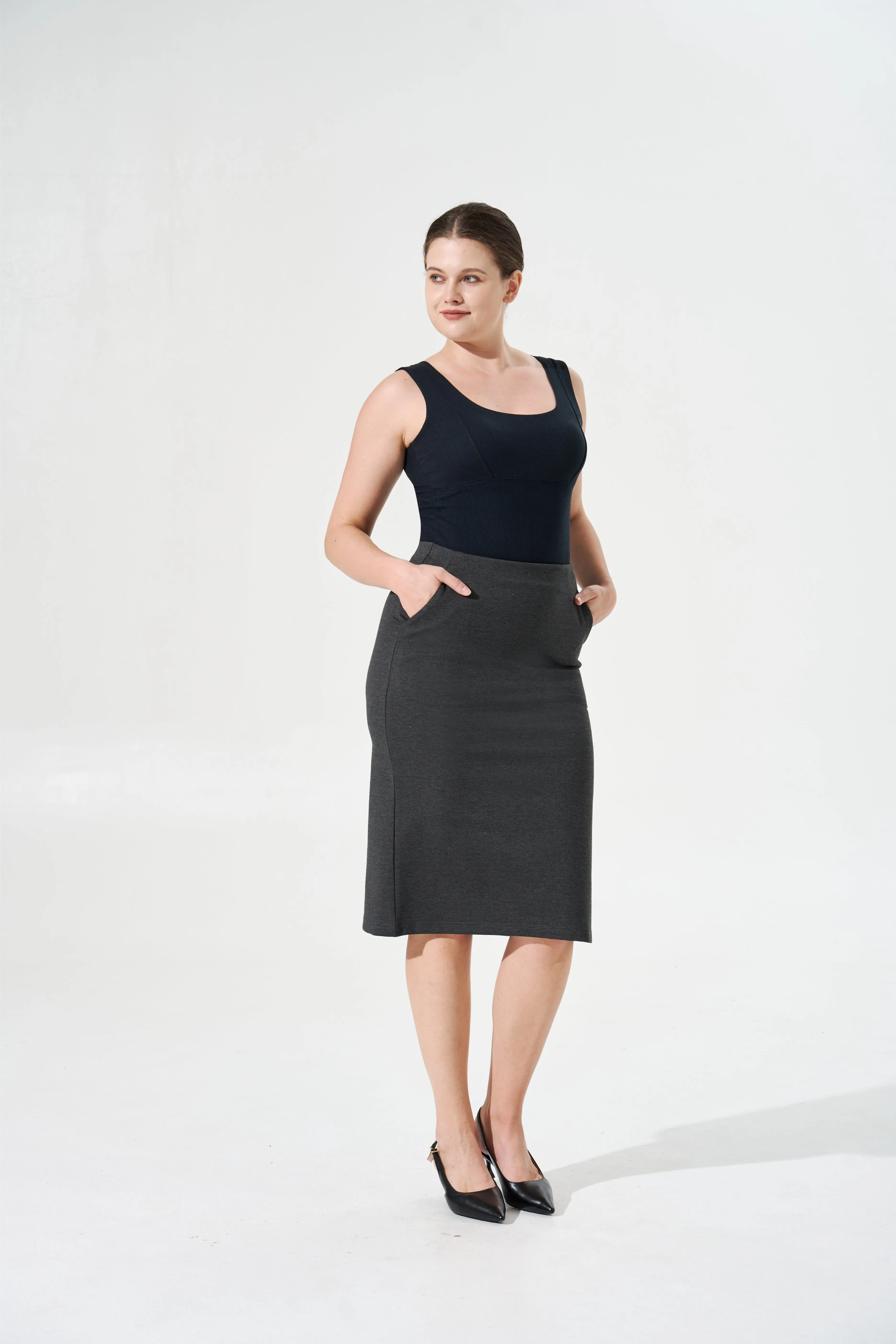 Tangs Display - Cooling, Wrinkle-Free, Stretchy Whimsy Skirt With Pockets & Tummy Control