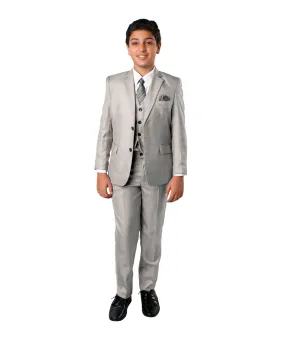 Tazzio Modern Fit Boys Suit 5pc Set, Light Gray