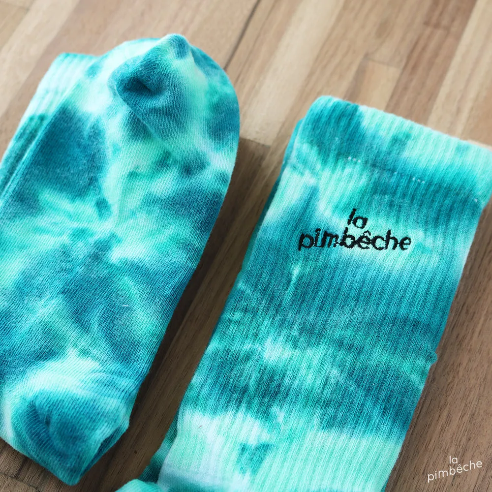 Teal Tie-Dye socks