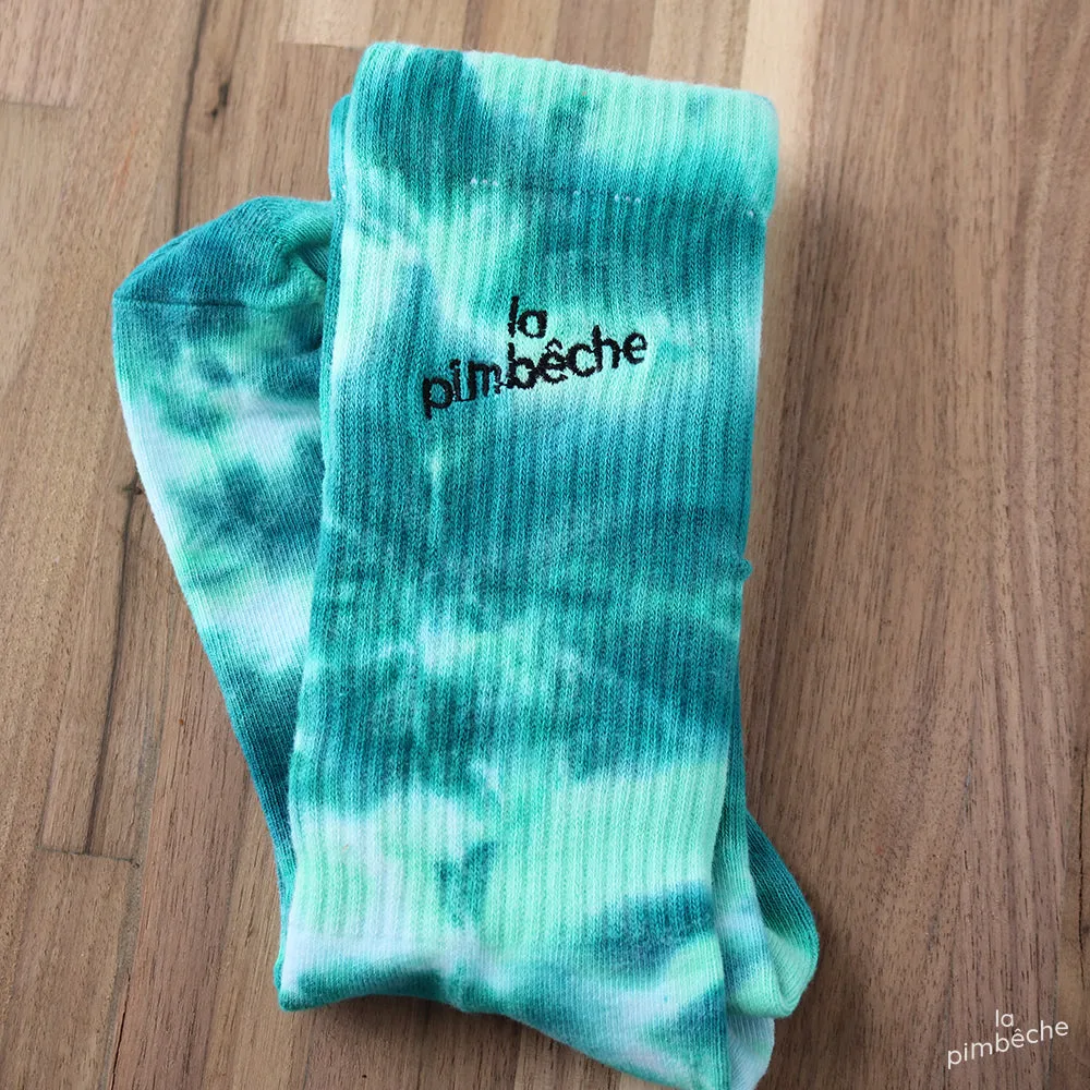 Teal Tie-Dye socks