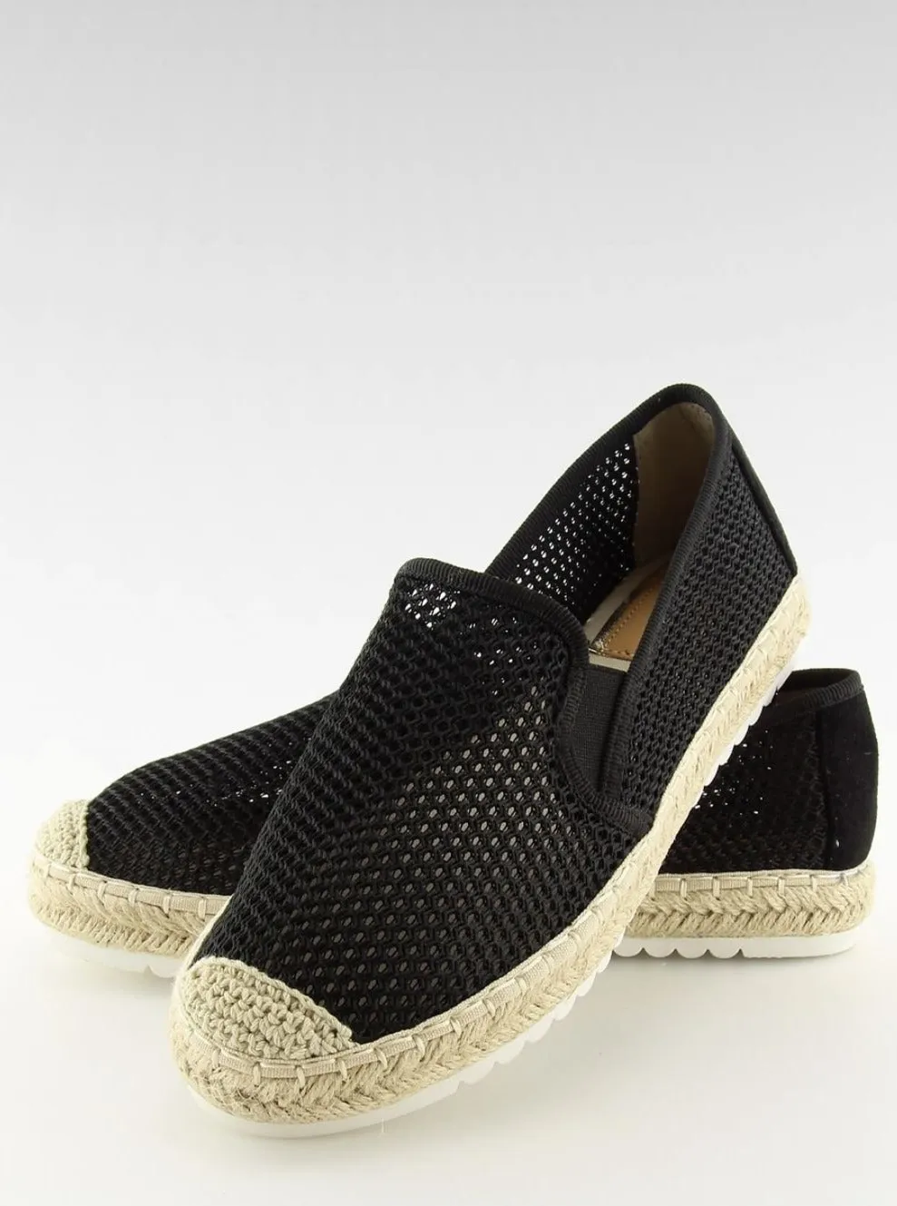 TEEK - Black Mesh Espadrille Shoes