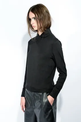 The Cross Turtleneck Top in Black