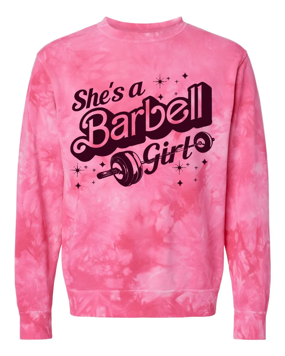 Tie Dye Sweatshirt - She's A Barbell Girl / Lifting Sweatshirt/ Girls who Lift Sweatshirt