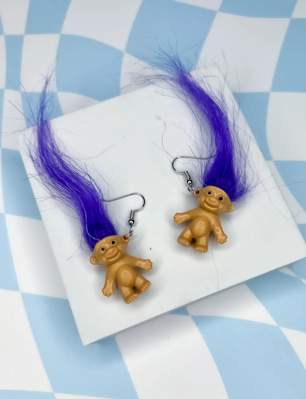 TROLL DOLL EARRINGS - PURPLE