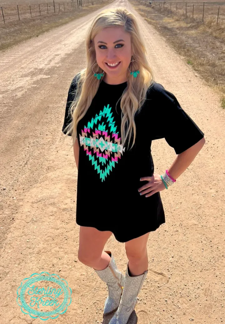 Turquoise Sands Boyfriend T-shirt Dress