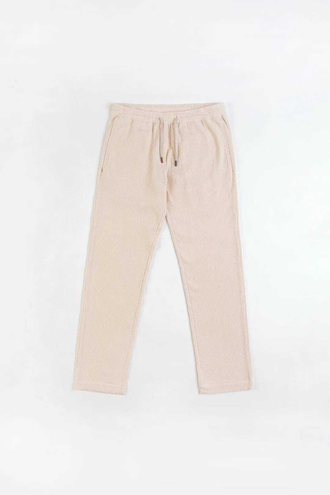 unisex cotton pants - relaxed - sand