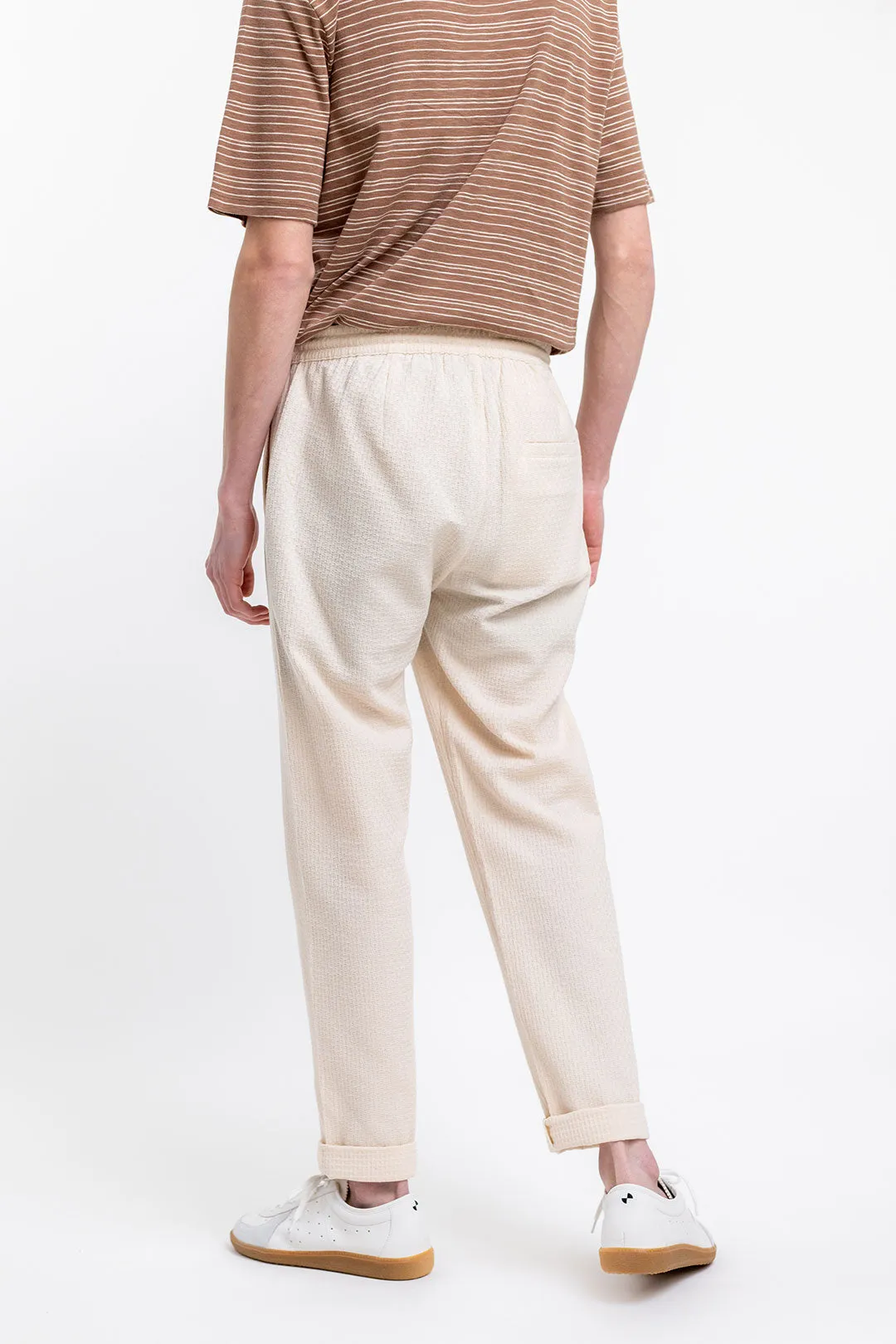 unisex cotton pants - relaxed - sand