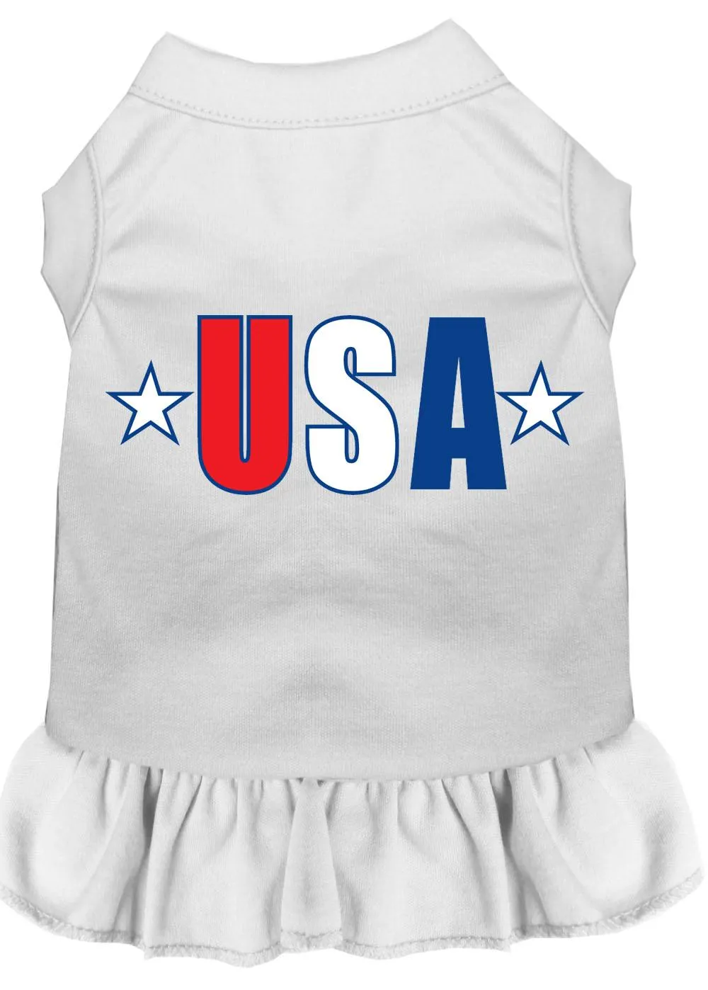 Usa Star Screen Print Dress White Xxl (18)