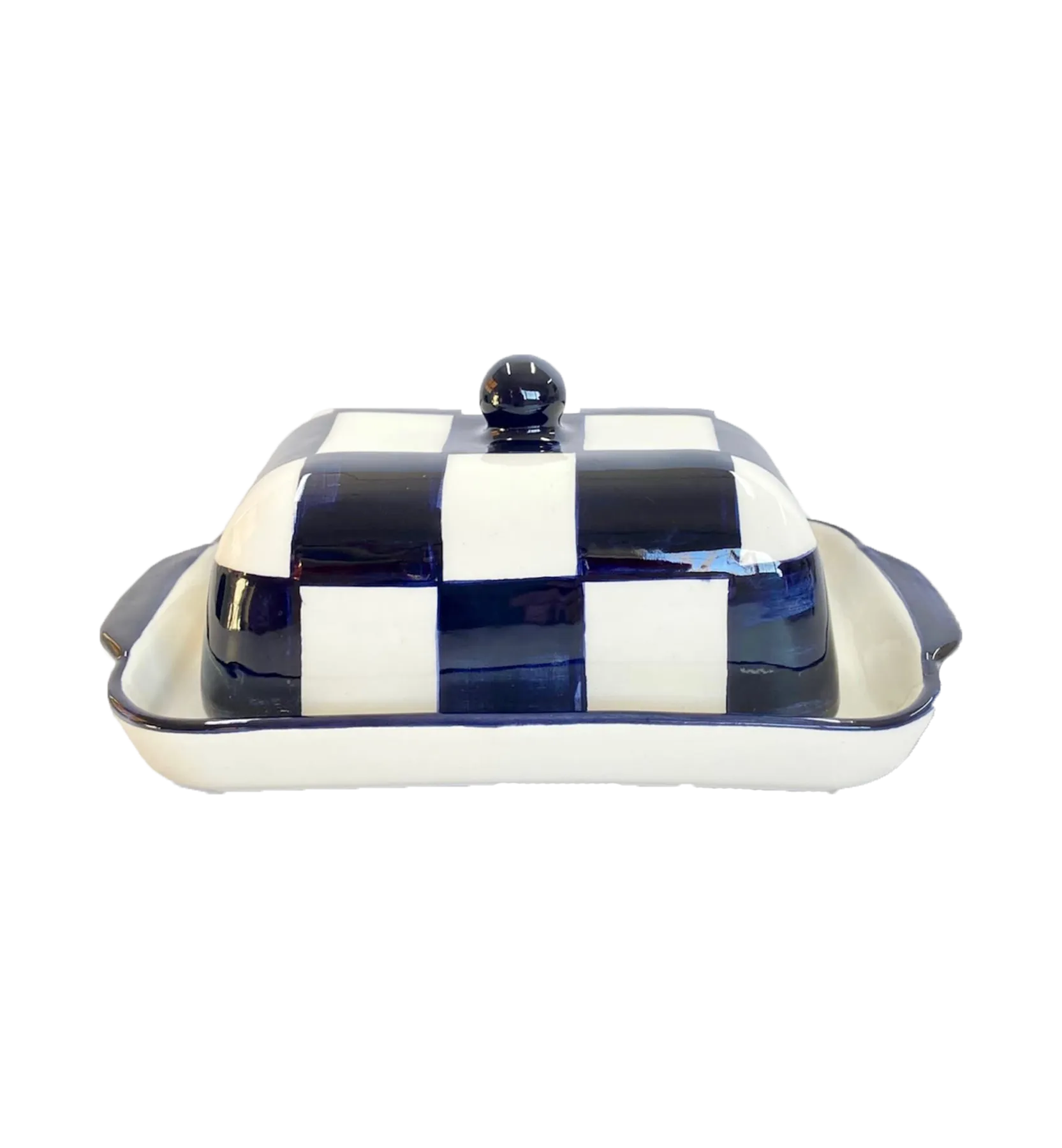 Vaisselle Boutique Checkered Butter Dish