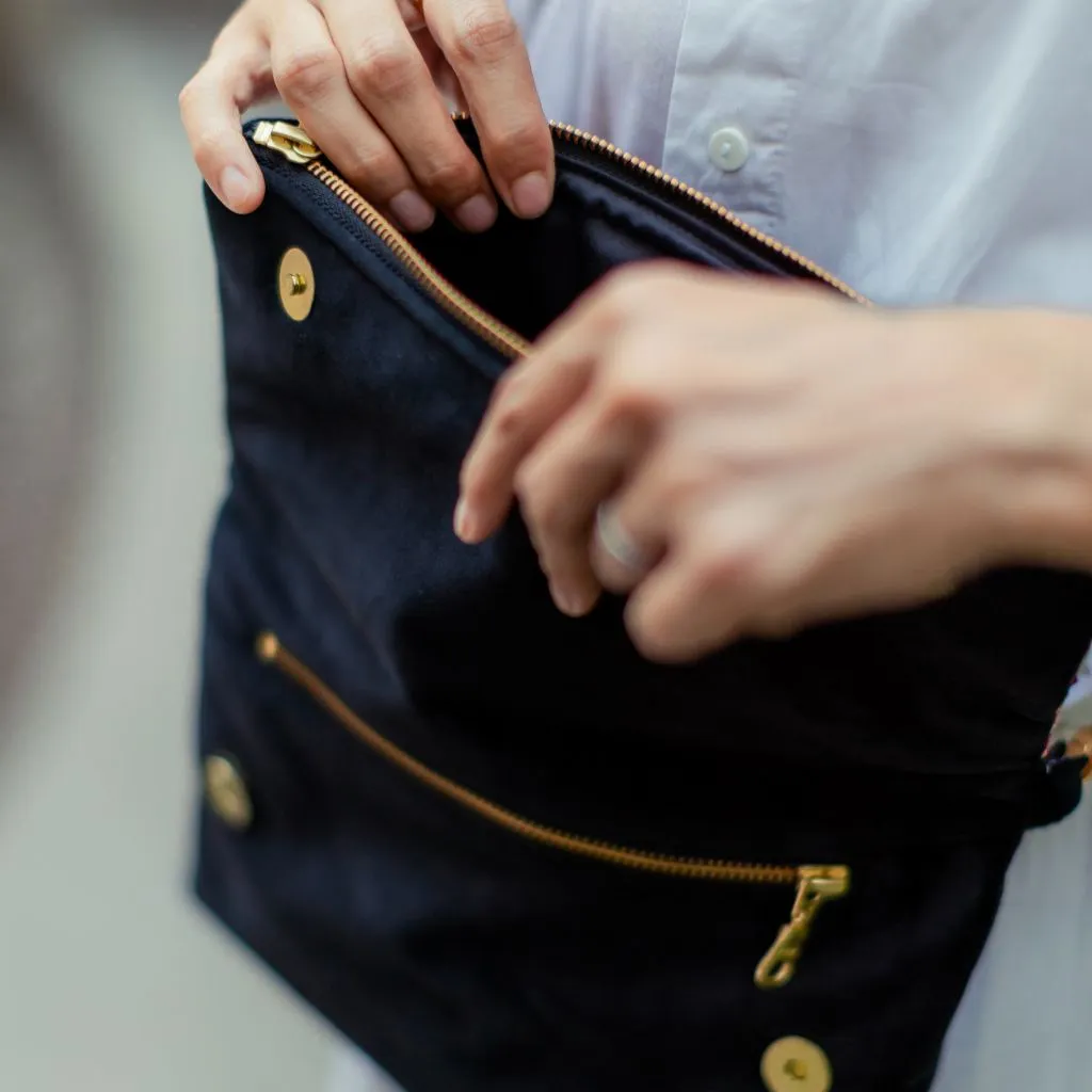 Velvet Tatreez Crossbody in Berry