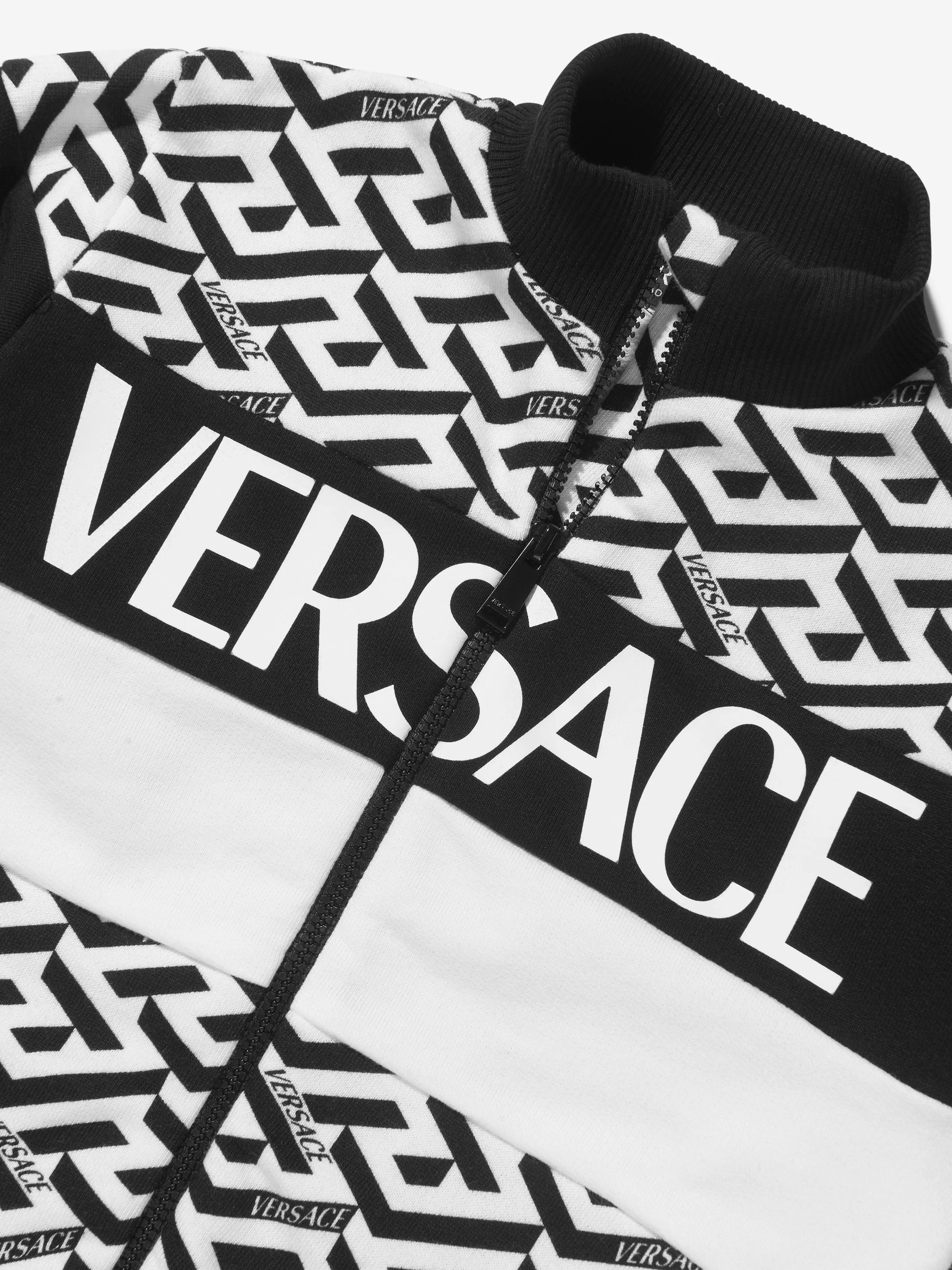 Versace Boys La Greca Logo Zip Up Sweatshirt