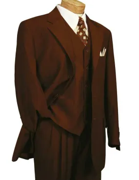 Vinci Regular Fit 3 Piece Single Breasted Suit (Cognac) 3TR-3