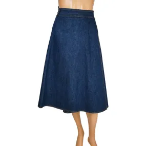 Vintage 1970s Denim Jeans Wraparound Skirt Simpsons Sears Junior Bazaar Size M 9