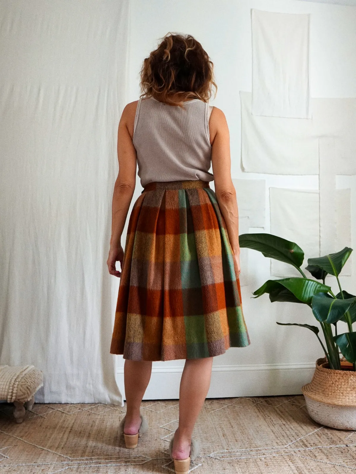 Vintage 50's Plaid Wool Skirt