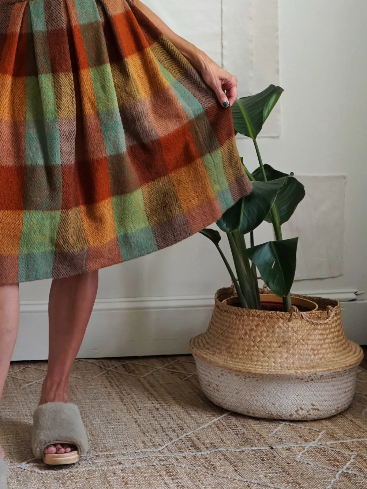 Vintage 50's Plaid Wool Skirt