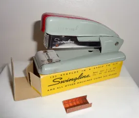 Vintage Small Metal Swingline 99 Desk Stapler With Staples