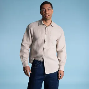 WELLINGTON 100% Organic Linen Shirt (OC Thread, Coconut Buttons, Synthetics-free) (100% Biodegradable)