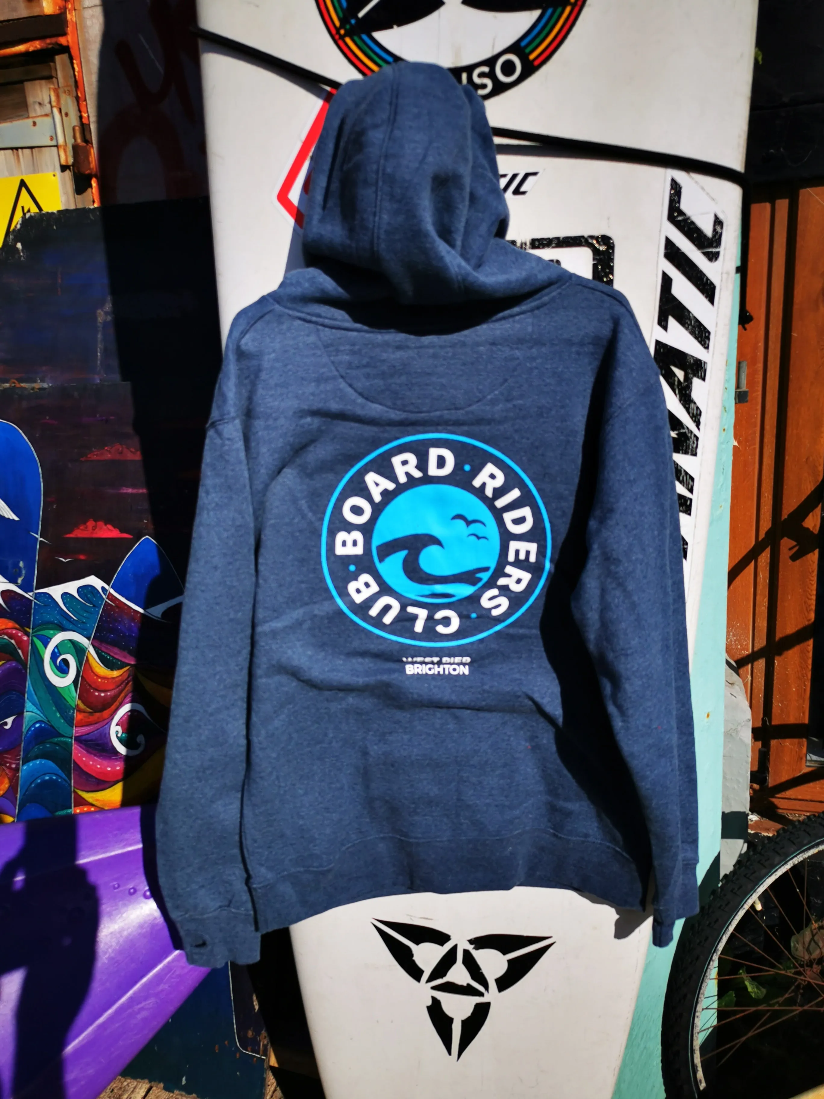 West Pier Hoodie - 'Board Riders Club' Circular Logo - Royal Melange