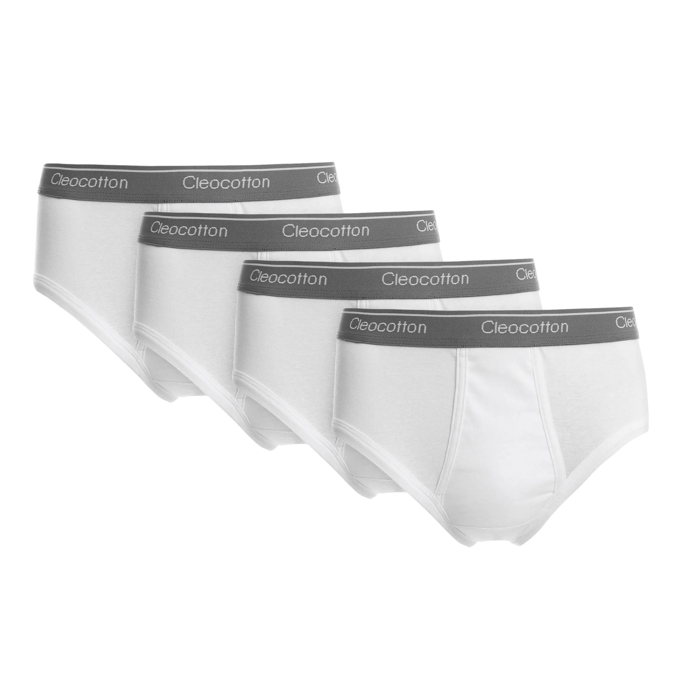 WHITE CLEOCOTTON PREMIUM COTTON RICH SLIP BRIEF - 4 PK