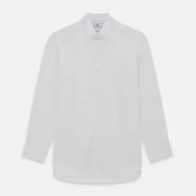 White Cotton Dress Shirt with Wing Collar and Double Cuffs