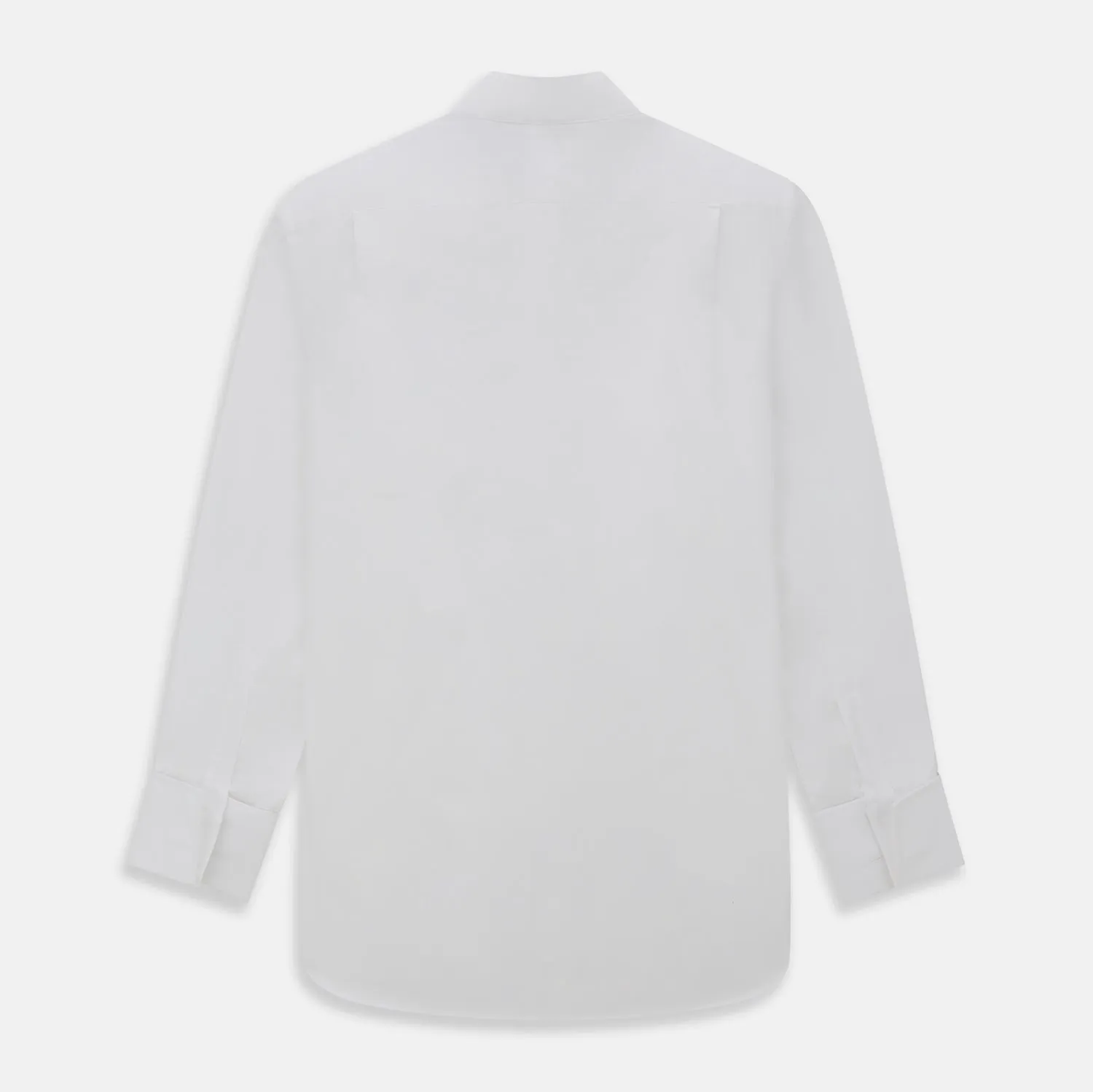 White Cotton Dress Shirt with Wing Collar and Double Cuffs