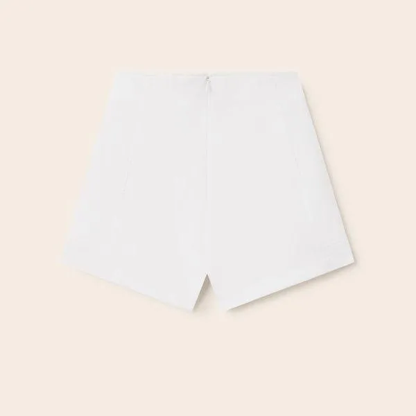 WHITE CREPE SHORT FOR GIRLS