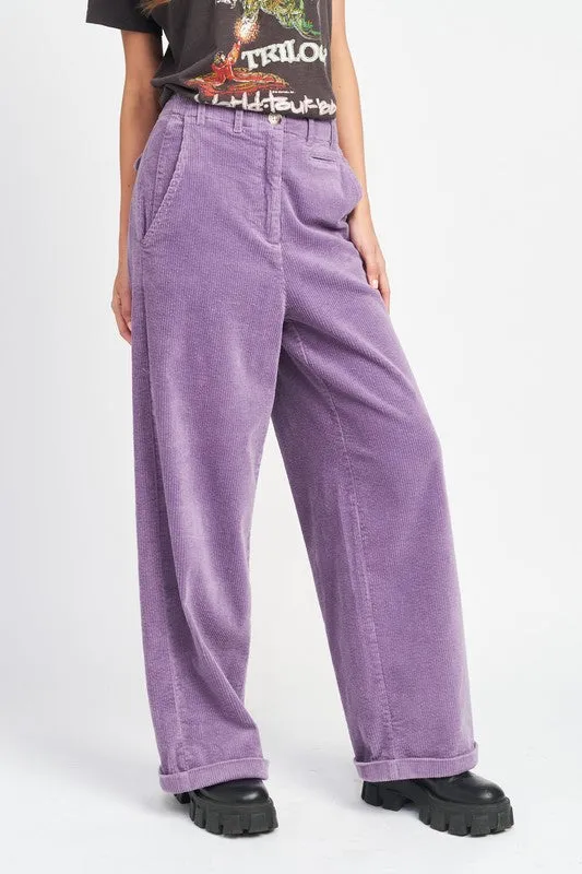 Wide Leg Corduroy Pants