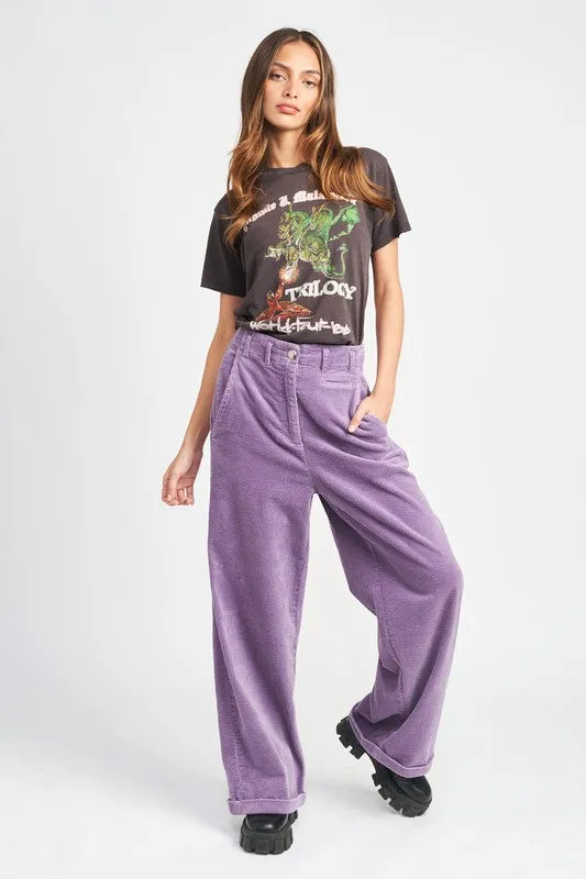 Wide Leg Corduroy Pants