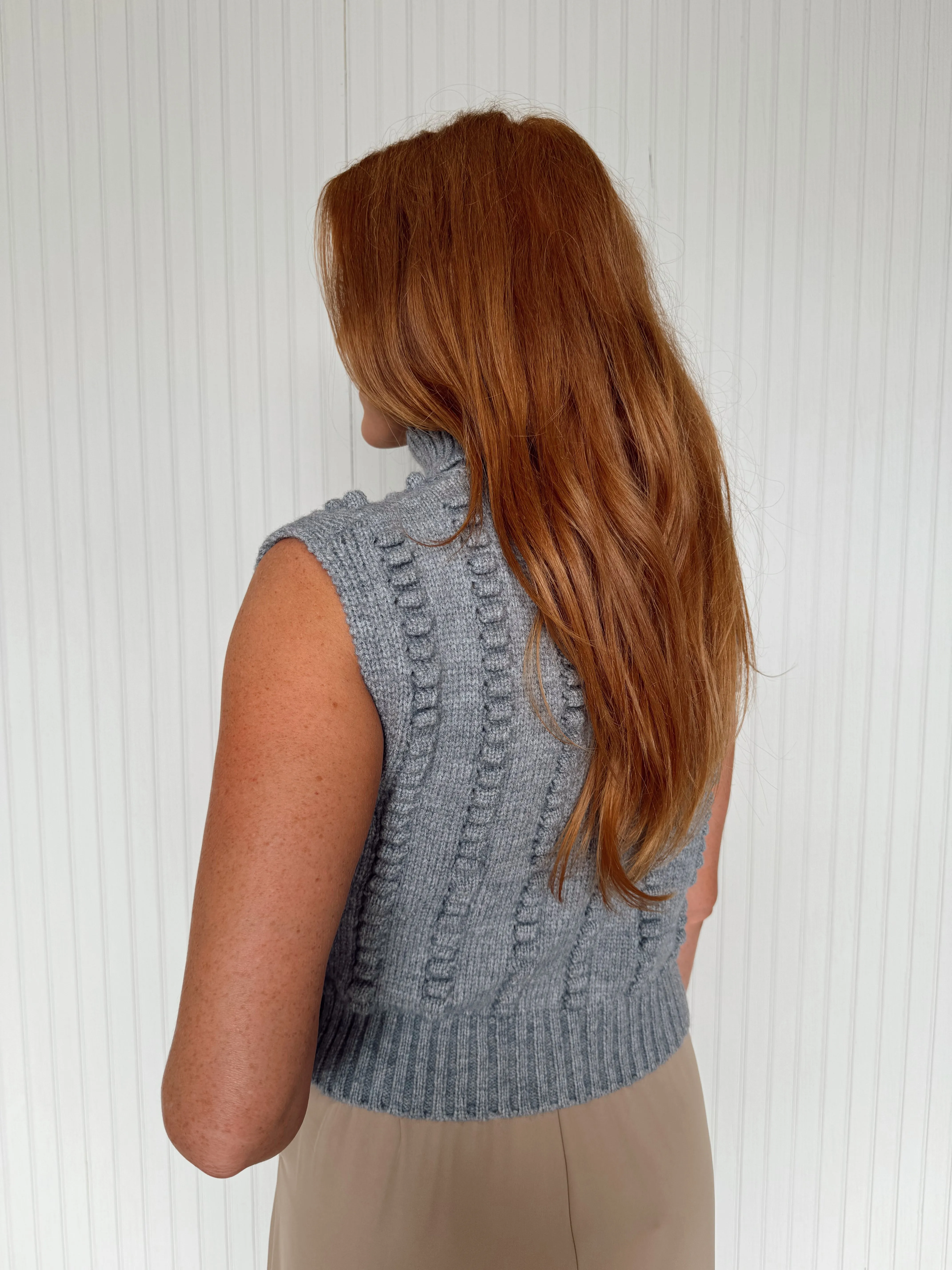 Willow Turtle Neck Textured Knit Vest