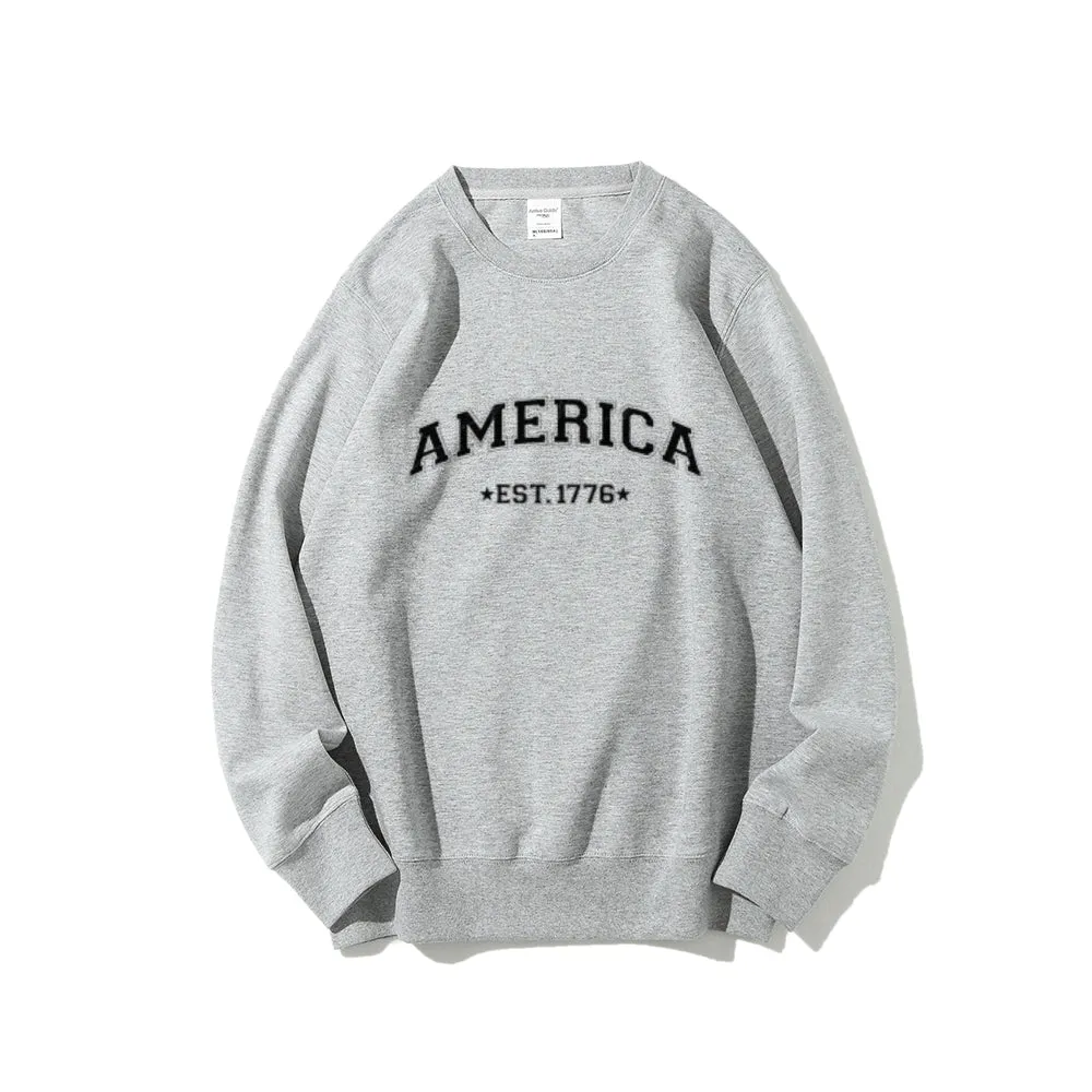 Women American Est 1776 Graphic Sweatshirts