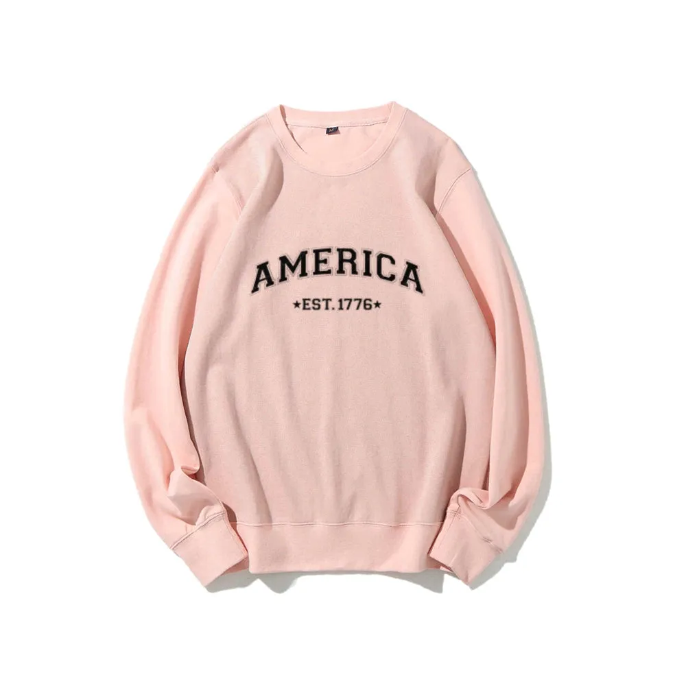 Women American Est 1776 Graphic Sweatshirts